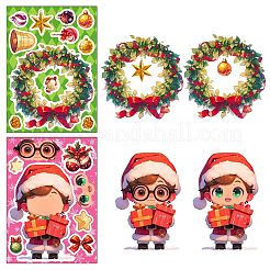 6Pcs Christmas Theme Cartoon Paper Stickers&nbsp;DIY-P085-14A