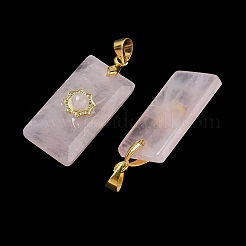 Natural Rose Quartz Faceted Pendants&nbsp;G-A298-01G-09