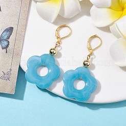 Acrylic Flower Dangle Leverback Earrings&nbsp;EJEW-JE05625-01