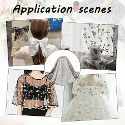 Flower Pattern Polyester Mesh Fabric&nbsp;DIY-WH0453-06A