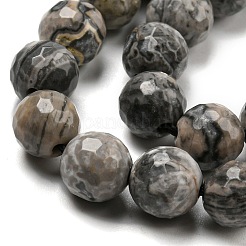 Natural Map Stone/Picasso Stone/Picasso Jasper Beads Strands&nbsp;G-C079-B05-02