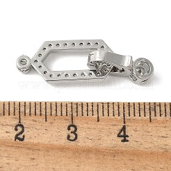 Brass Pave Clear Cubic Zirconia Fold Over Clasps&nbsp;KK-M320-26P