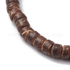 Natural Coconut Disc Stretch Bracelets for Women Men&nbsp;BJEW-JB10255
