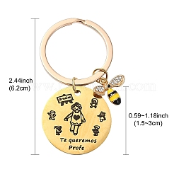 Alloy Enamel & 201 Stainless Steel Keychain&nbsp;KEYC-YW00091-01
