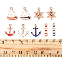 36Pcs 9 Styles Alloy Enamel Pendants&nbsp;ENAM-FS0002-83