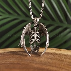 Punk Style Alloy Gothic Skeleton Angel Pendant Box Chain Necklaces for Men&nbsp;FS-WG22DE5-01