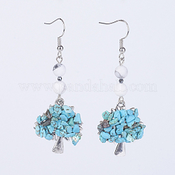 Natural & Synthetic Gemstone Dangle Earrings&nbsp;EJEW-JE02633
