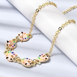 Brass Enamel Pendant Necklaces&nbsp;NJEW-B157-07G-02