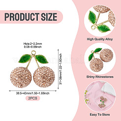 2Pcs Alloy Cherry Charms&nbsp;FIND-TA0009-30A