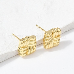 Brass Stud Earrings&nbsp;EJEW-H154-08A-G