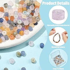 210Pcs 7 Styles Natural Flower Amazonite & Rose Quartz & Yellow Aventurine & Blue Aventurine(Dyed & Heated) & Labradorite & Red Aventurine & Lepidolite Beads&nbsp;G-YW0002-66