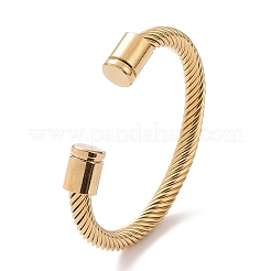 304 Stainless Steel Cuff Bangles Torque Bangles&nbsp;BJEW-H570-06G