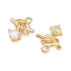 Brass Micro Pave Clear Cubic Zirconia Pendants&nbsp;KK-T080-28G