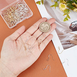 100Pcs 2 Colors Brass Earring Hooks&nbsp;KK-BBC0004-40