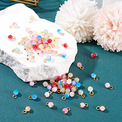 140Pcs 7 Colors Baking Paint Imitation Jade Glass Charms&nbsp;PALLOY-TAC0286