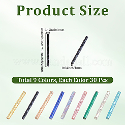 270Pcs 9 Styles Opaque Glass Twisted Bugle Beads&nbsp;SEED-PA0001-26