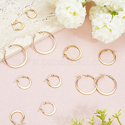 10 Pairs 5 Styles 304 Stainless Steel Hoop Earrings&nbsp;EJEW-BBC0001-93