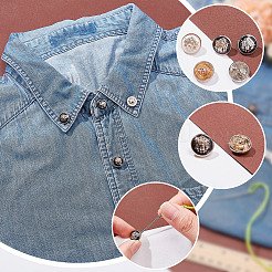 30Pcs 3 Colors 1-Hole Alloy Buttons&nbsp;BUTT-AR0001-25
