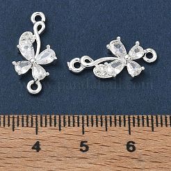 Brass Pave Clear Cubic Zirconia Connector Charms&nbsp;CU-CBAB0CF-04S