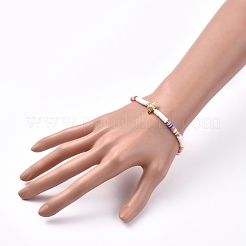 Handmade Polymer Clay Heishi Bead Stretch Bracelets&nbsp;BJEW-JB05078-01