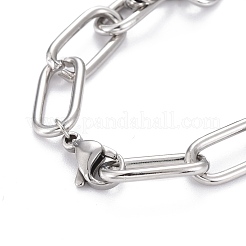 Tarnish Resistant 304 Stainless Steel Paperclip Chain Bracelets&nbsp;BJEW-F412-02P