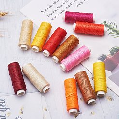 12Rolls 12 Colors Waxed Polyester Cord&nbsp;YC-SZ0001-03C
