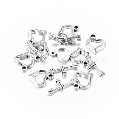 Tibetan Style Heart Toggle Clasps&nbsp;LF1109Y-NF