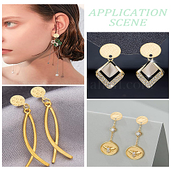 6Pcs 3 Styles Ion Plating(IP) 304 Stainless Steel Stud Earring Findings&nbsp;STAS-LP0001-49