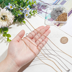 20Pcs 2 Colors 304 Stainless Steel Cable Chain Necklaces Set&nbsp;MAK-NB0001-28