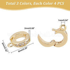 12Pcs 3 Colors Brass Micro Pave Cubic Zirconia Enhancer Shortener Bails&nbsp;FIND-DC0002-15
