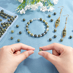 Round Frosted Natural TaiWan Jade Bead Strands&nbsp;G-AR0003-70