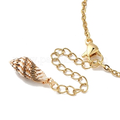 Natural Spiral Shell & Glass Pearl Charm Bracelets&nbsp;BJEW-JB09973