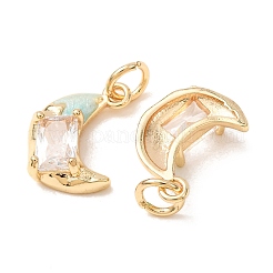 Brass Micro Pave Clear Cubic Zirconia with Enamel Charms&nbsp;CU-K002-47G-B