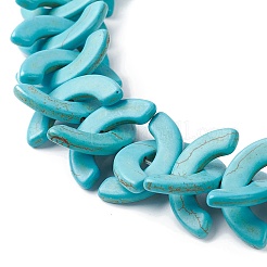 Dyed Synthetic Turquoise Arch Beaded Bib Necklaces&nbsp;NJEW-P279-01B
