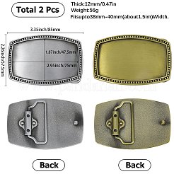 2Pcs 2 Colors Alloy Belt Buckles&nbsp;FIND-DJ0001-75