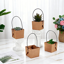 Kraft Paper Succulents Wraps with Handle for Wedding Baby Shower Favors&nbsp;ABAG-WH0068-004