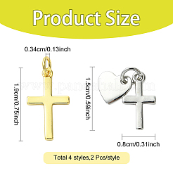 8Pcs 4 Styles Rack Plating Brass Pendants&nbsp;KK-YW0004-10