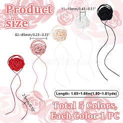 5Pcs 5 Colors Cloth Flower Collar Choker Necklaces&nbsp;AJEW-GA0007-38