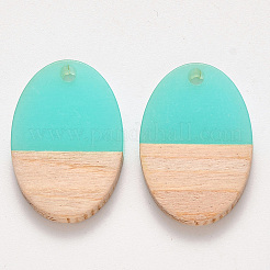 Transparent Resin & Wood Pendants&nbsp;LS-RESI-S384-007A-C01