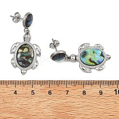 Turtle Natural Paua Shell Stud Dangle Earring&nbsp;EJEW-JE07138
