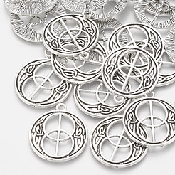Tibetan Style Alloy Pendant Enamel Settings&nbsp;TIBEP-T004-25AS