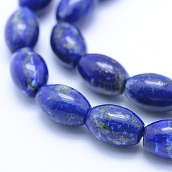 Natural Lapis Lazuli Beads Strands&nbsp;G-P342-08-8x12mm-A