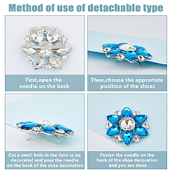8Pcs 4 Colors Zinc Alloy Crystal Rhinestone Shoe Decorations&nbsp;FIND-HY0002-29