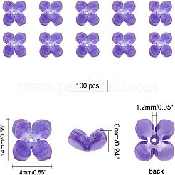 4-Petal Cellulose Acetate(Resin) Bead Caps&nbsp;KK-CA0001-04