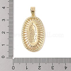 Brass Clear Cubic Zirconia Pendants&nbsp;KK-Z050-20G