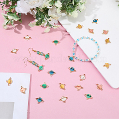 30Pcs 5 Colors Alloy Enamel Pendants&nbsp;ENAM-BM0001-34