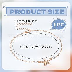 1Pc Beach Starfish Alloy Link Chain Anklets&nbsp;AJEW-LP0007-78