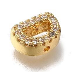 Rack Plating Brass Micro Pave Clear Cubic Zirconia Beads&nbsp;KK-G500-30G-D