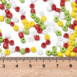 4 Colors Christmas 6/0 Glass Round Seed Beads&nbsp;SEED-X0058-03C