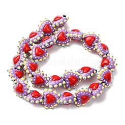 Baking Paint Glass Bumpy Beads Heart&nbsp;LAMP-V001-09G
